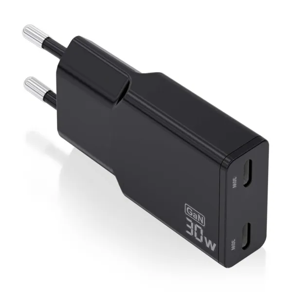 Aisens Cargador Gan Ultra Delgado 30W - 2Xusb-C Pd3.0 Qc4.0 - Color Negro