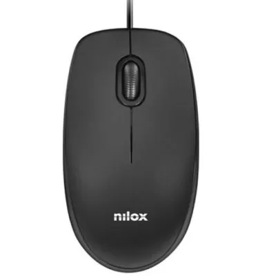 NILOX RATÓN CABLE USB 1600PPP NEGRO