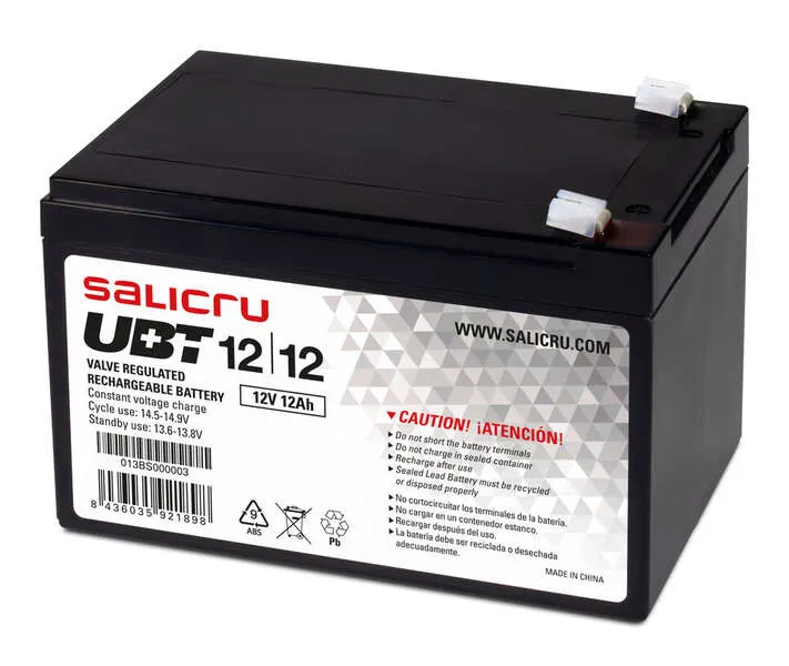 Salicru Ubt 12/12 Bateria Agm Recargable De 12 Ah / 12 V - Color Negro