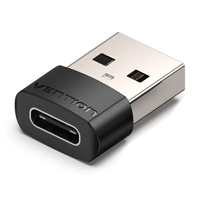Vention Adaptador USB 2.0 USB-C Macho a USB Hembra - Color Negro