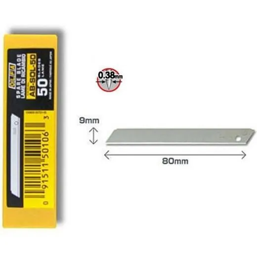 Olfa Repuesto Cutter 9Mm Cuchilla No Fracturable Estuche 50 Ud