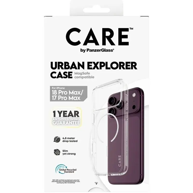 PanzerGlass Care Urban Case Transparente MagSafe para iPhone 18 Pro Max y 17 Pro Max