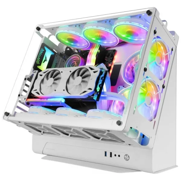 Mars Gaming MCB White Caja MicroATX Gaming Diseño Custom Premium Modular Sin Fuente
