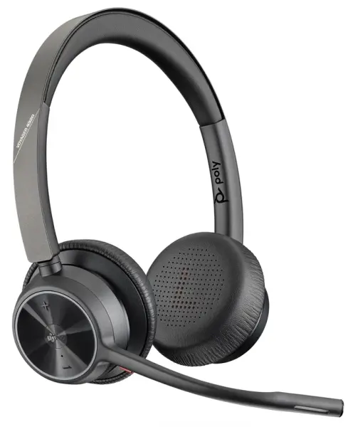 HP Poly Voyager 4320 UC M Auriculares Bluetooth con Micrófono y Almohadillas Acolchadas - Negro