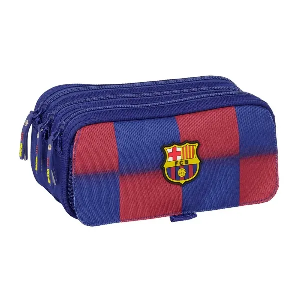 Safta Estuche Portatodo F.C. Barcelona 1.72L - 3 Compartimentos - 21.5x10x8cm - Rojo y Azul