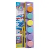 Carioca Pastel Pack de 6 Temperas en Botes de 25ml + Pincel - Superlavables - Mezclables - Colores Pastel Surtidos