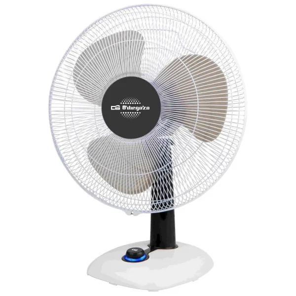 Orbegozo TF 0123 Ventilador de Sobremesa - Potente Flujo de Aire Uniforme - Diseño Moderno y Estilizado - Funcion de Oscilacion y Regulable en Inclinacion - Silencioso y Seguro