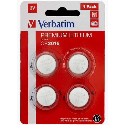 Verbatim Pilas Planas De Litio 3V - Cr2016 (4 Pack)