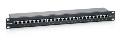 PATCH PANEL 24 PUERTOS CATEGORIA 6 APANTALLADO PREMIUM COLOR NEGRO