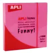 Apli Bloc de 100 Notas Adhesivas 75x75mm Color Rosa Fluor - Adhesivo de Calidad