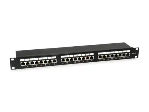 PATCH PANEL 24 PUERTOS CATEGORIA 6 APANTALLADO COLOR NEGRO