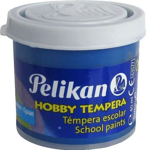 Pelikan Tempera Escolar Frasco 40Ml - Facil De Lavar - Ideal Para Actividades Escolares - Color Azul