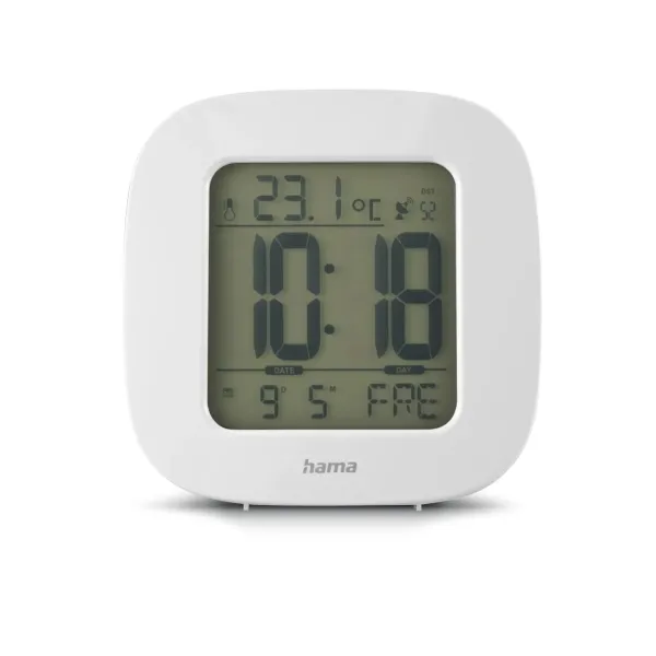 Hama RC 45 Radio Reloj Despertador Digital con Termómetro y Alarma Repetitiva, Blanco