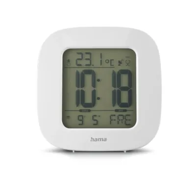 Hama RC 45 Radio Reloj Despertador Digital con Termómetro y Alarma Repetitiva, Blanco