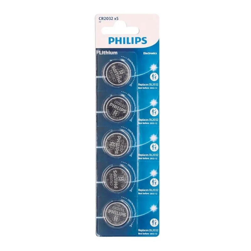 Philips Pila Boton Litio Cr2032 3V Blister*5