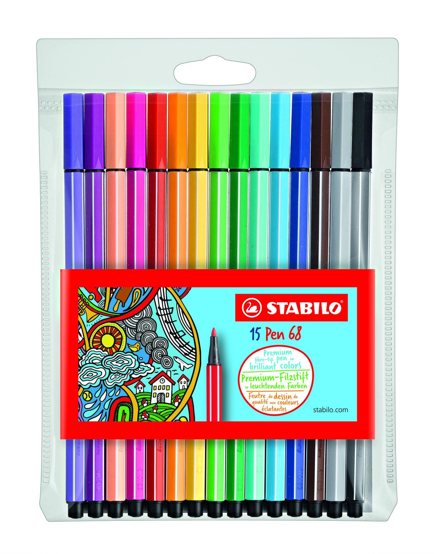 Stabilo Rotuladores Pen 68 C/Surtidos Estuche 15 Ud