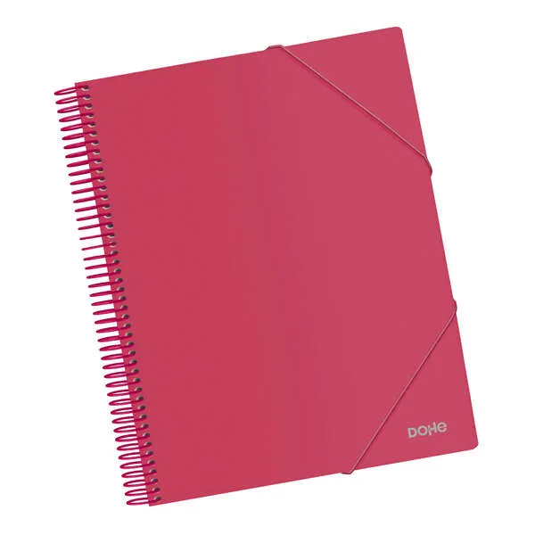 Dohe Carpeta A4 con 40 Fundas, Tapa de Polipropileno Opaco y Espiral de Plástico