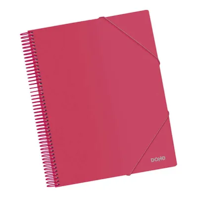 Dohe Carpeta A4 con 40 Fundas, Tapa de Polipropileno Opaco y Espiral de Plástico