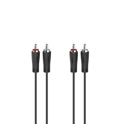 Hama Cable De Audio RCA Estéreo 3m Doble Conector Macho Negro