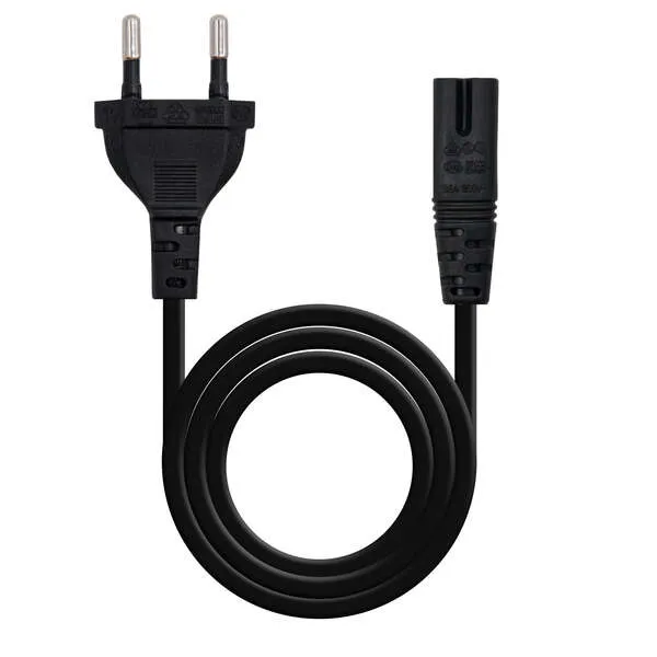 Nanocable Cable De Alimentacion Forma 8 Cee7/16 Macho A C7 Hembra 1.50M - Color Negro