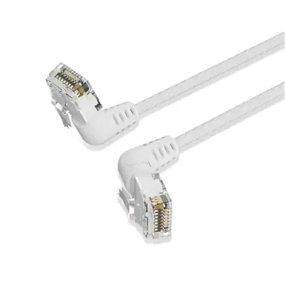 Vention Cable de Red Acodado Cat.6a UTP Slim 3m 10Gbps 32 AWG PVC Blanco 360º