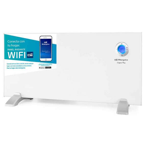 Orbegozo Rew 1500 Panel Radiante Wi-Fi Inteligente - Control Por Voz - Deteccion De Ventanas Abiertas - Programacion Diaria Y Semanal - Resistencia De Aluminio - Seguridad Infantil