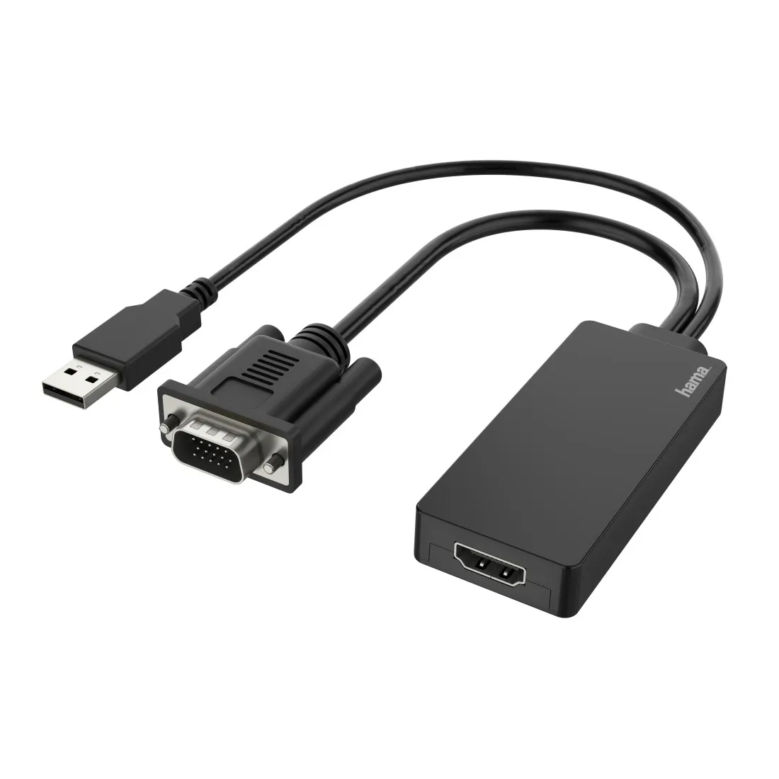 Hama Adaptador de Video VGA y USB-A Macho a HDMI Hembra - Negro
