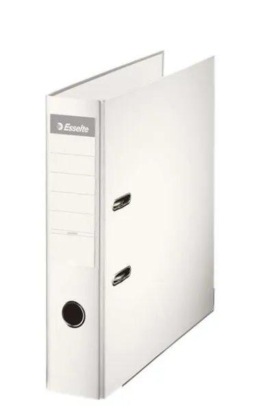 Esselte Archivador de Palanca A4 75mm con Tarjetero - Capacidad 500 Hojas - Blanco