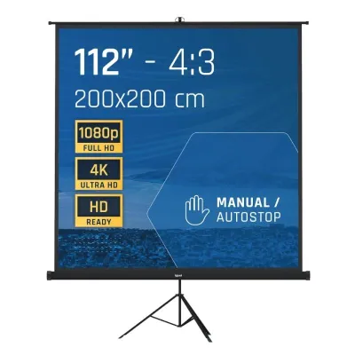 iggual Pantalla 112" 200x200 cm 1:1 con Trípode y Bolsa