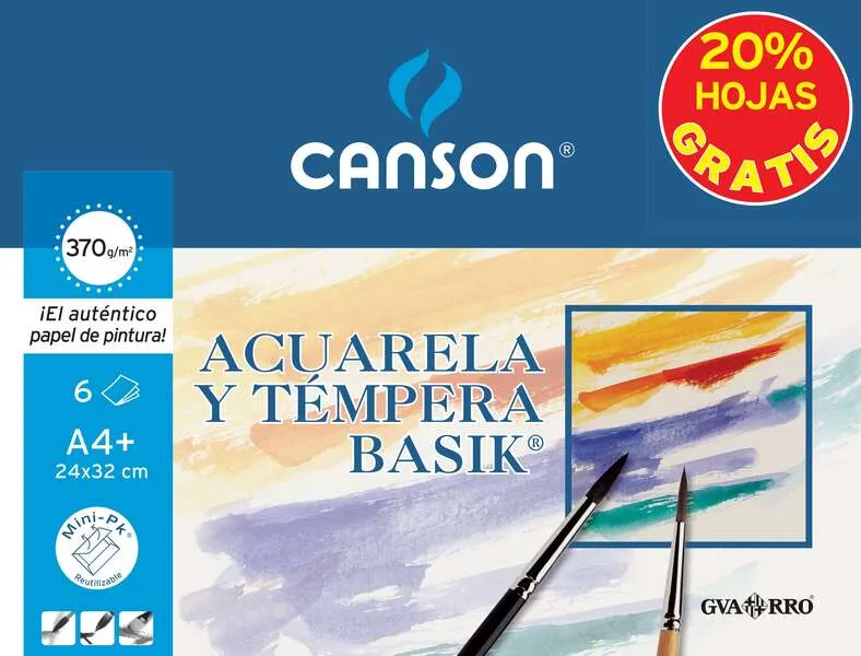 Canson Minipack Acuarela y Témpera 6 Hojas 24x32cm