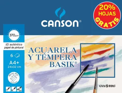 Canson Minipack Acuarela y Témpera 6 Hojas 24x32cm