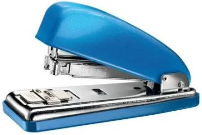Petrus Grapadora Metálica Azul Metalizado + Caja de 200 Grapas - Hasta 30 Hojas