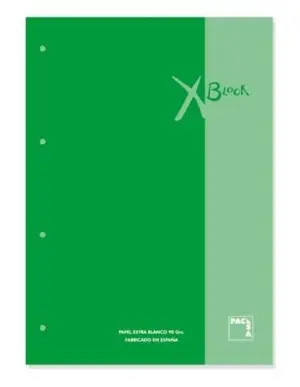 Pacsa Recambio A4 Encolado 90gr 5x5 con Greca 4 Taladros Fucsia