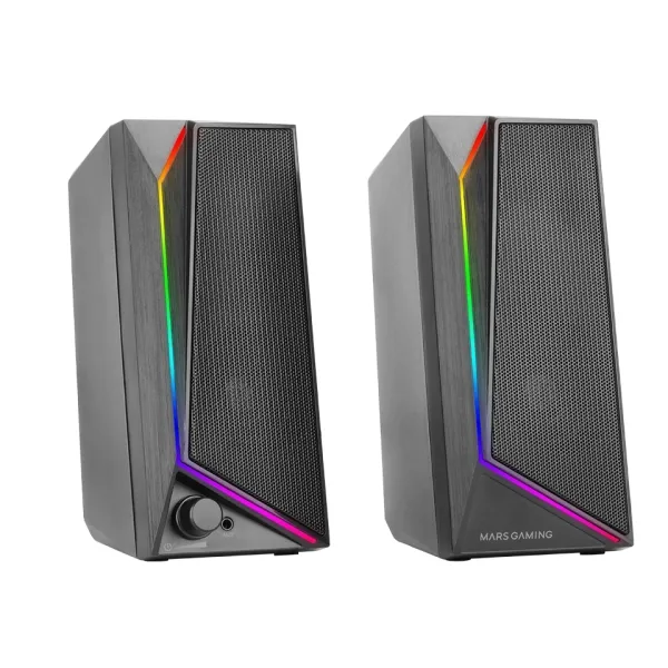 Mars Gaming Ms72 Altavoces Gaming De 15W - Luces Rgb - Jack 3.5Mm - Procesador De Sonido Dsp - 178X79X110Mm - Color Negro