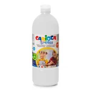 Carioca Botella Tempera 1000ml Color Blanco Superlavable Alta Opacidad