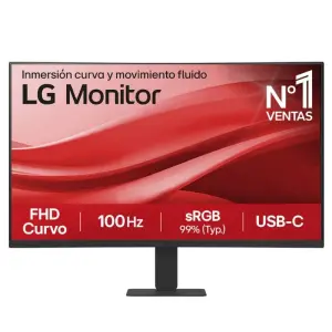LG Monitor Curvo 27" 1500R VA FullHD 100Hz HDR 10 5ms HDMI USB-C VESA 100x100mm