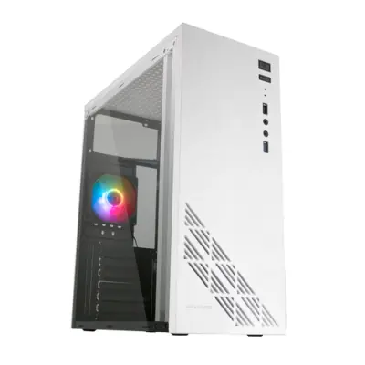 Mars Gaming MC100 White ATX Caja Frontal Acero Ultra-Ligero 1x Ventilador 120mm RGB