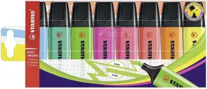 Stabilo Boss 70 Pack de 8 Marcadores Fluorescentes Recargables Tinta a Base de Agua