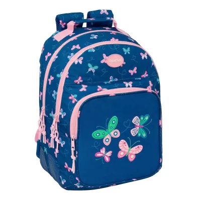 Safta Mochila Blackfit8 Mariposas 2 Compartimentos 20L Azul Marino 320x150x420mm