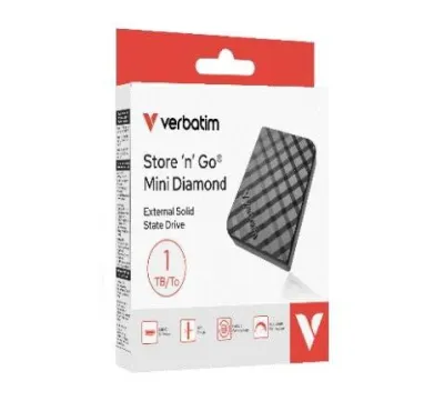 Verbatim Disco Duro Externo SSD 1TB USB-C 3.2 Negro Store 'n' Go Mini