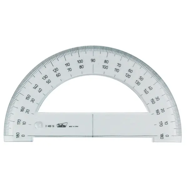 Safta Cristal Semicirculo 15cm Poliestileno Doble Graduación Biselado Transparente