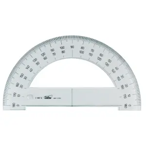 Safta Cristal Semicirculo 15cm Poliestileno Doble Graduación Biselado Transparente