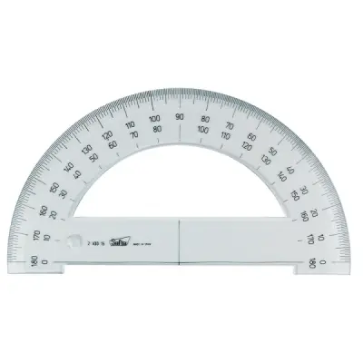 Safta Cristal Semicirculo 15cm Poliestileno Doble Graduación Biselado Transparente