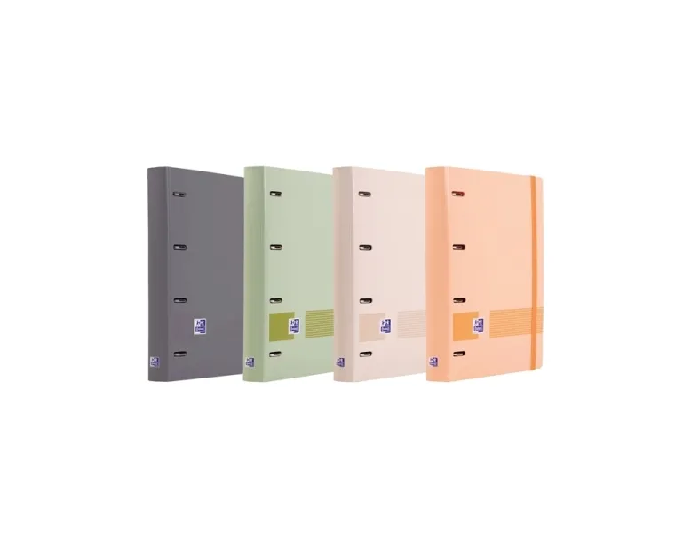 Oxford Carpeta 4 Anillas Boreal A4+ con Recambio 5x5 T/Plástico Aterciopelado