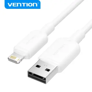 Vention Cable USB 2.0 Lightning 2M 480Mbps 2.4A Conductor Bronce Enlatado Blanco