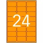 Apli Etiquetas Adhesivas 64X33,9mm Láser Naranja Fluorescente 24X20H
