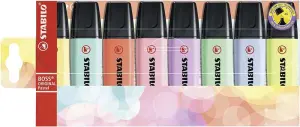 Stabilo Boss 70 Pastel Pack de 8 Marcadores Fluorescentes Recargables 2-5mm