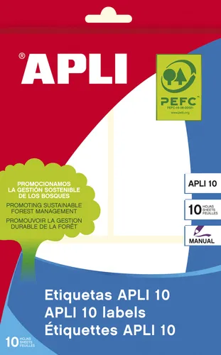 Apli Etiquetas Adhesivas 53X100mm Escritura Manual C/Romos 3X10H Blancas
