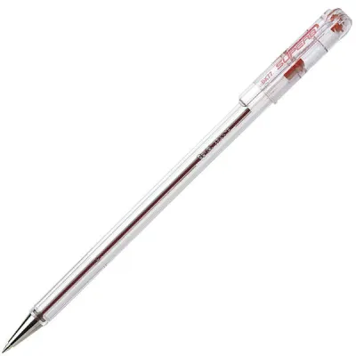 Pentel Superb Boligrafo De Bola - Punta Fina 0.7Mm - Trazo 0.35Mm - Tinta Con Base De Aceite - Color Rojo