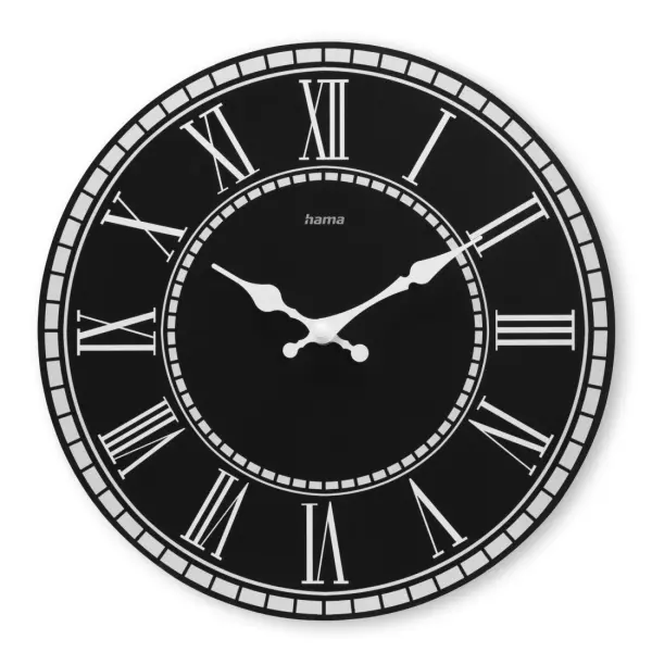 Hama Reloj de Pared Analógico Silencioso Cuarzo MDF 30x2cm Negro